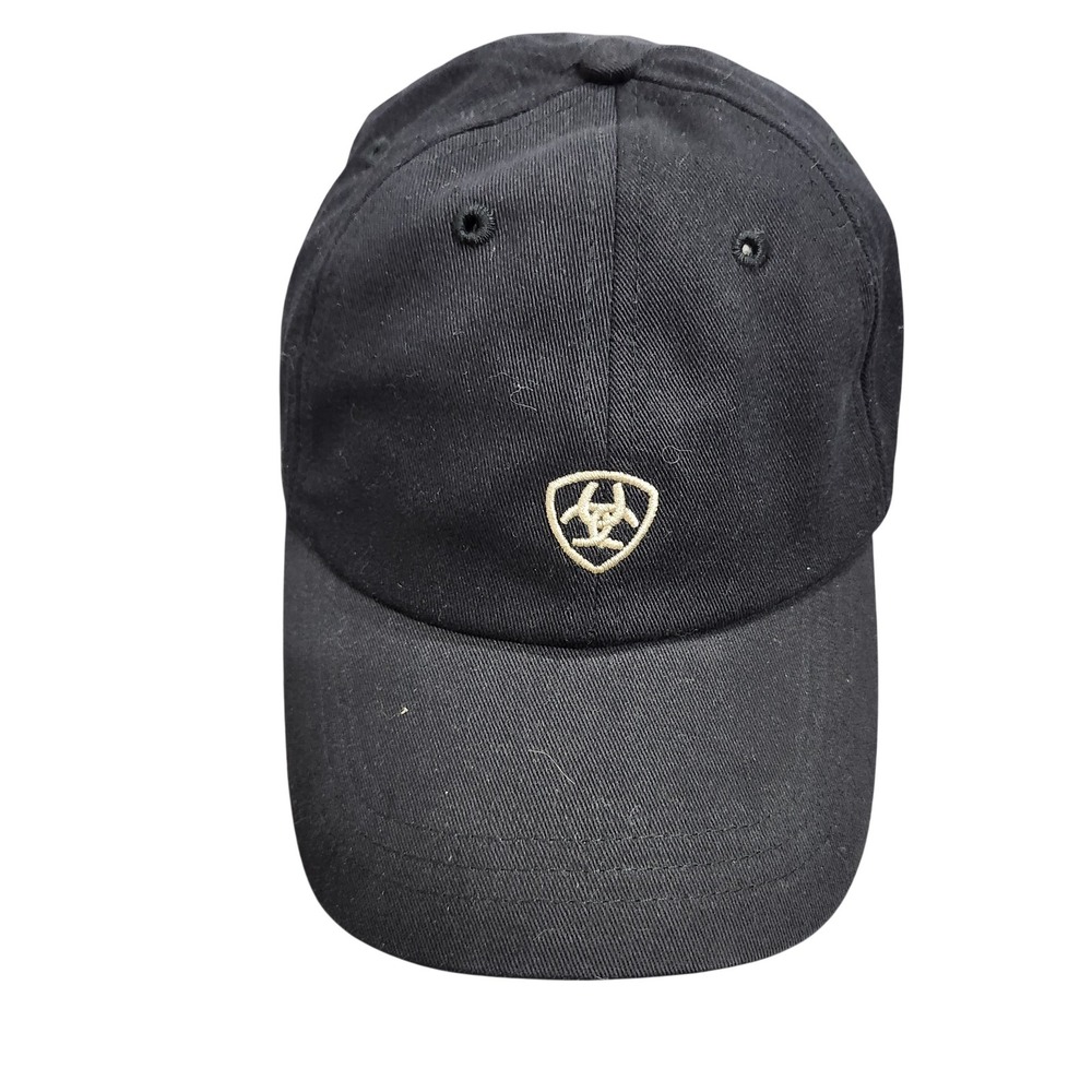 Ariat Hat Cap Strap Back Mens One Size Black Logo Western Twill Baseball